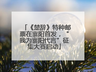 《楚辞》特种邮票在襄阳首发，“我为襄阳代言”征集大赛启动