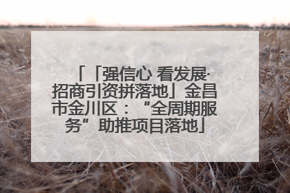 「强信心 看发展·招商引资拼落地」金昌市金川区：“全周期服务”助推项目落地