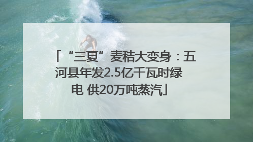 “三夏”麦秸大变身：五河县年发2.5亿千瓦时绿电 供20万吨蒸汽
