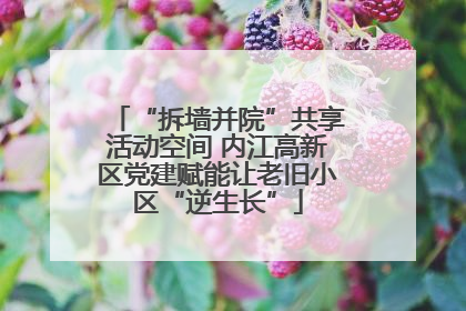 “拆墙并院”共享活动空间 内江高新区党建赋能让老旧小区“逆生长”
