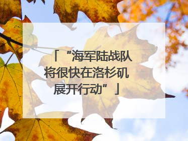 “海军陆战队将很快在洛杉矶展开行动”