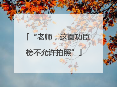 “老师，这面功臣榜不允许拍照”