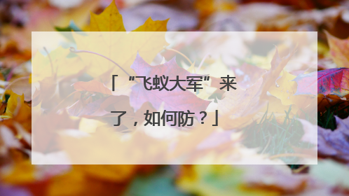 “飞蚁大军”来了，如何防？