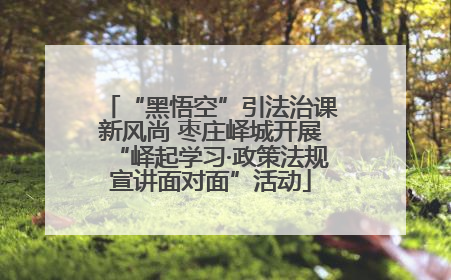 “黑悟空”引法治课新风尚 枣庄峄城开展“峄起学习·政策法规宣讲面对面”活动