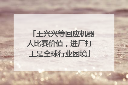 王兴兴等回应机器人比赛价值，进厂打工是全球行业困境