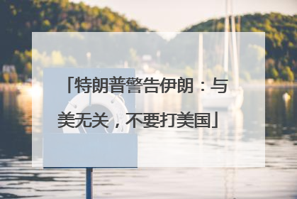 特朗普警告伊朗：与美无关，不要打美国