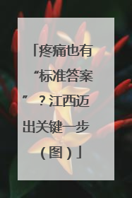 疼痛也有“标准答案”？江西迈出关键一步（图）