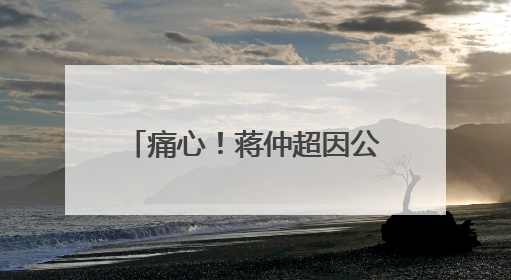 痛心！蒋仲超因公牺牲，年仅41岁