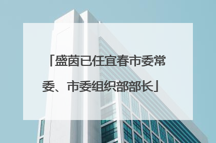 盛茵已任宜春市委常委、市委组织部部长