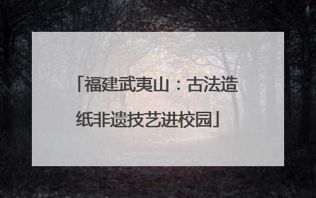 福建武夷山：古法造纸非遗技艺进校园