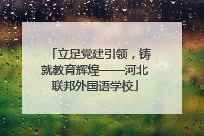 立足党建引领，铸就教育辉煌——河北联邦外国语学校