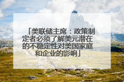 美联储主席：政策制定者必须了解美元潜在的不稳定性对美国家庭和企业的影响