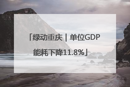 绿动重庆｜单位GDP能耗下降11.8%