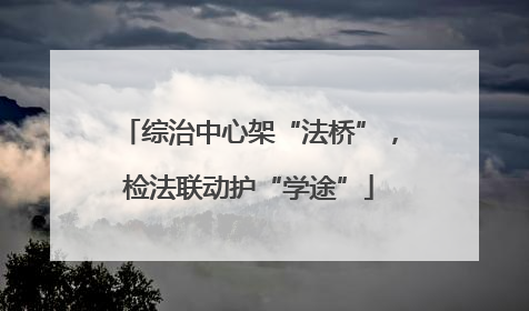 综治中心架“法桥”，检法联动护“学途”