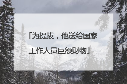 为提拔，他送给国家工作人员巨额财物