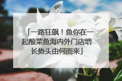 一路狂飙！鱼你在一起酸菜鱼海内外门店增长势头由何而来