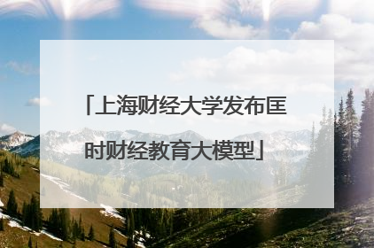 上海财经大学发布匡时财经教育大模型