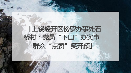 上饶经开区傍罗办事处石桥村：党员“下田”办实事 群众“点赞”笑开颜