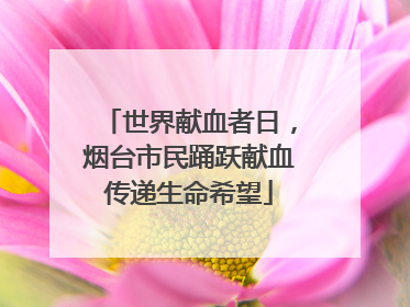 世界献血者日，烟台市民踊跃献血传递生命希望