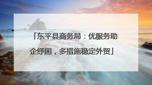东平县商务局：优服务助企纾困，多措施稳定外贸