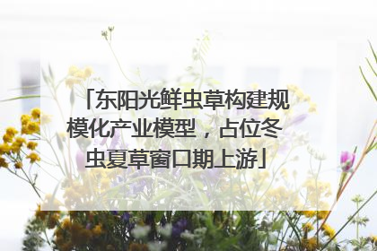 东阳光鲜虫草构建规模化产业模型，占位冬虫夏草窗口期上游