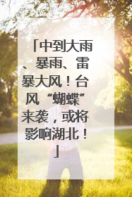 中到大雨、暴雨、雷暴大风！台风“蝴蝶”来袭，或将影响湖北！