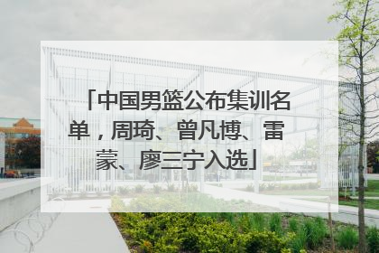 中国男篮公布集训名单，周琦、曾凡博、雷蒙、廖三宁入选