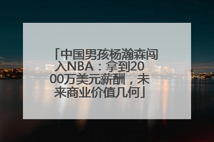 中国男孩杨瀚森闯入NBA：拿到2000万美元薪酬，未来商业价值几何