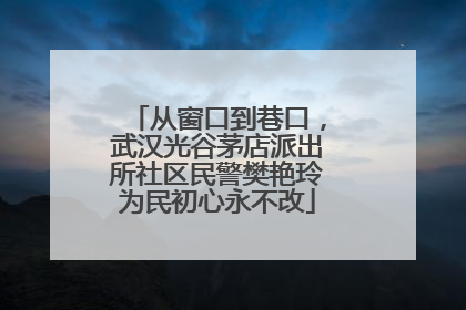 从窗口到巷口，武汉光谷茅店派出所社区民警樊艳玲为民初心永不改