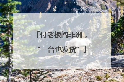 付老板闯非洲，“一台也发货”