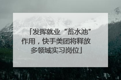发挥就业“蓄水池”作用，快手美团将释放多领域实习岗位