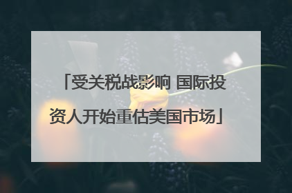 受关税战影响 国际投资人开始重估美国市场