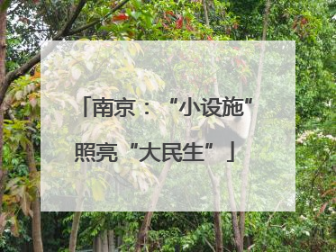 南京：“小设施”照亮“大民生”