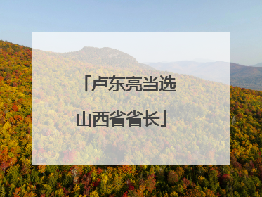 卢东亮当选山西省省长