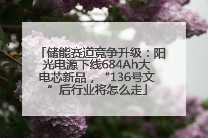 储能赛道竞争升级：阳光电源下线684Ah大电芯新品，“136号文”后行业将怎么走
