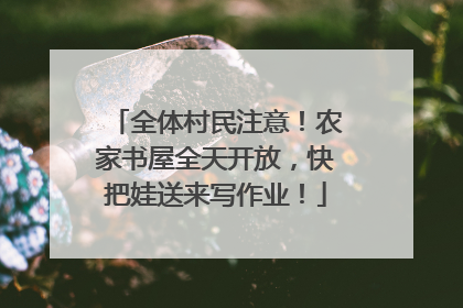 全体村民注意！农家书屋全天开放，快把娃送来写作业！