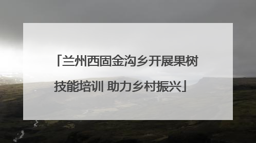 兰州西固金沟乡开展果树技能培训 助力乡村振兴
