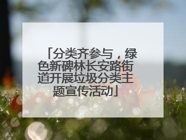 分类齐参与，绿色新碑林长安路街道开展垃圾分类主题宣传活动