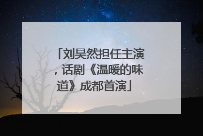 刘昊然担任主演，话剧《温暖的味道》成都首演