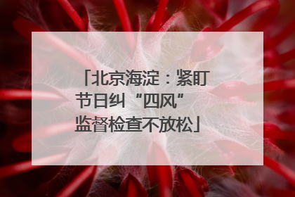 北京海淀：紧盯节日纠“四风” 监督检查不放松