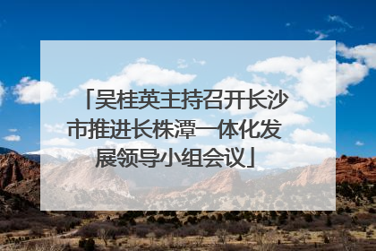 吴桂英主持召开长沙市推进长株潭一体化发展领导小组会议
