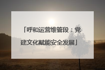 呼和运营维管段：党建文化赋能安全发展