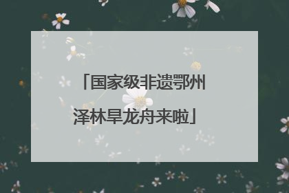 国家级非遗鄂州泽林旱龙舟来啦