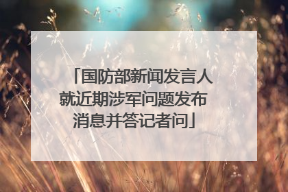 国防部新闻发言人就近期涉军问题发布消息并答记者问