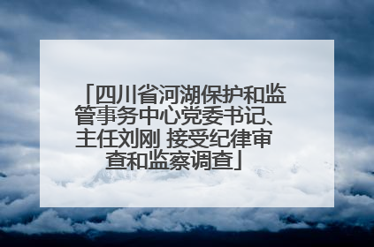 四川省河湖保护和监管事务中心党委书记、主任刘刚 接受纪律审查和监察调查