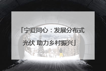 宁夏同心：发展分布式光伏 助力乡村振兴