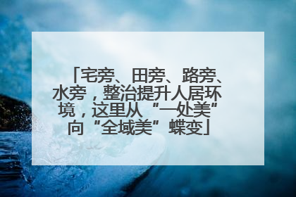 宅旁、田旁、路旁、水旁，整治提升人居环境，这里从“一处美”向“全域美”蝶变