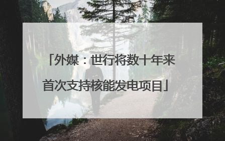 外媒：世行将数十年来首次支持核能发电项目