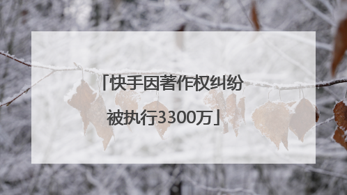 快手因著作权纠纷被执行3300万