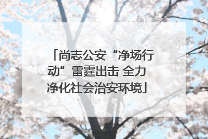 尚志公安“净场行动”雷霆出击 全力净化社会治安环境